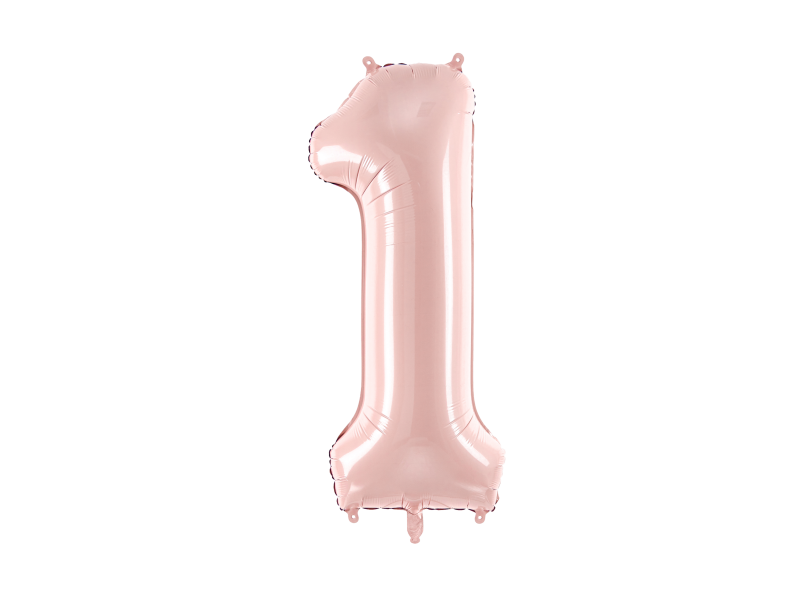 Large number 1 light pink